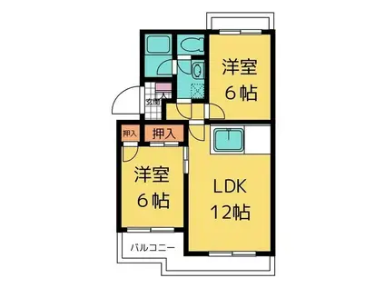 グランメール(2LDK/4階)の間取り写真