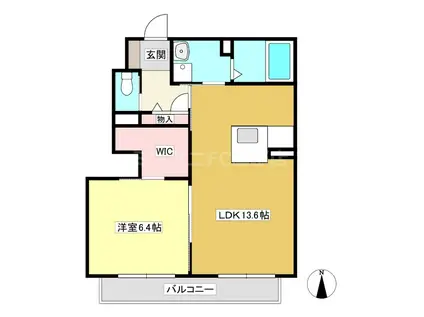 エスペランス三河B棟(1LDK/1階)の間取り写真