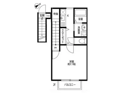 アムールYUKI(1K/2階)の間取り写真