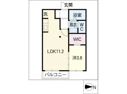 アーバン八帖北(1LDK/1階)の間取り写真