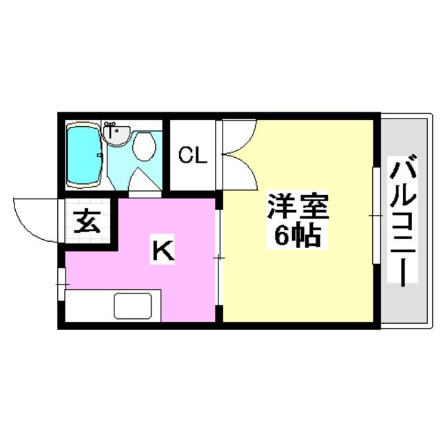 ピットイン稲葉(1K/1階)の間取り写真