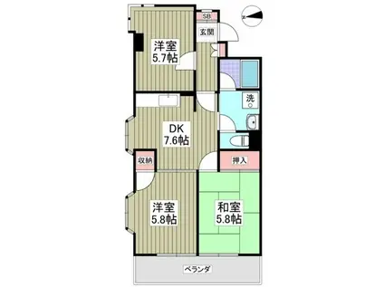 ブルジョン7(3DK/5階)の間取り写真