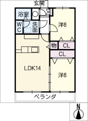 SENOX-I(2LDK/1階)の間取り写真