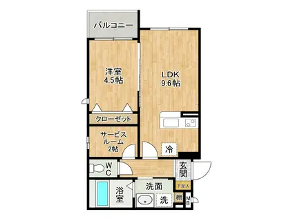 Mグランツ戸畑(1SLDK/2階)の間取り写真