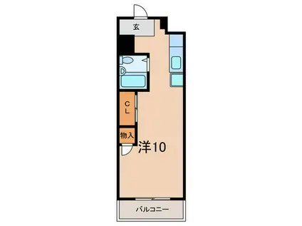 甲南灘コーポラス(ワンルーム/4階)の間取り写真