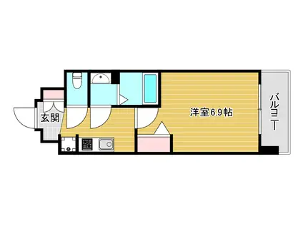 アドバンス大阪ベイココナ(1K/9階)の間取り写真