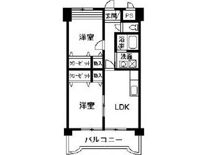 ドーチェスター(2DK/5階)の間取り写真