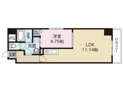 サウスコート(1LDK/10階)の間取り写真