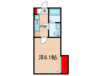 アザーレ・プラネ生田の丘(1K/1階)の間取り写真