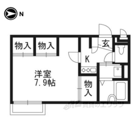 レオパレスディス ポレール(1K/1階)の間取り写真