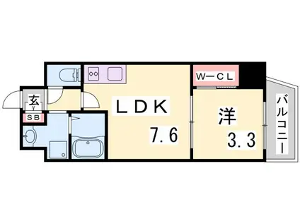 セレニテ神戸元町(1LDK/10階)の間取り写真