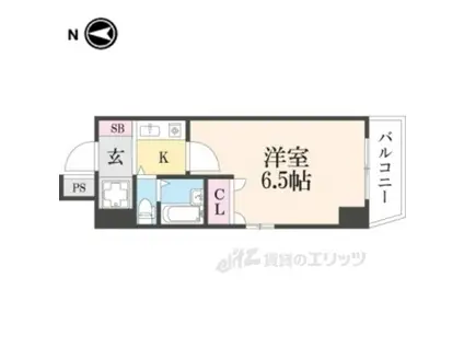 DETOM-1西陣(1K/6階)の間取り写真