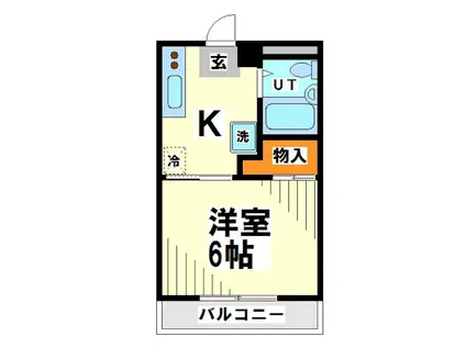 TOYOハイツ(1K/2階)の間取り写真