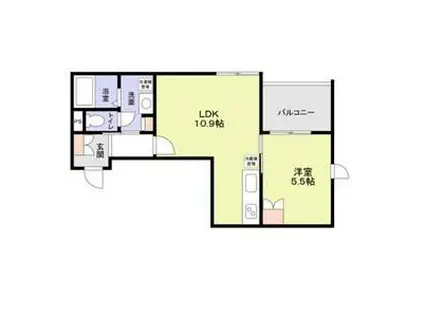 ヒンメルブラウ 野方(1LDK/3階)の間取り写真