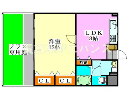 泰和ハイツ(1LDK/1階)の間取り写真