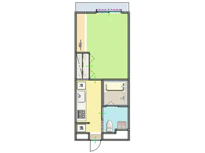 ゆかるひ・ベル宇茂佐の森I(1K/1階)の間取り写真