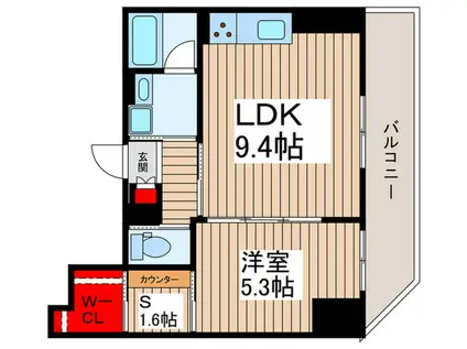 タイガーアパートメント(1SLDK/6階)の間取り写真
