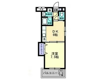 ピュアベルデ医大南(1DK/5階)の間取り写真