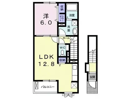 ブリッサ サウス(1LDK/2階)の間取り写真