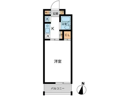 ウィンベルソロ春日部第1(ワンルーム/2階)の間取り写真