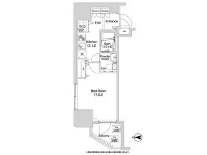 コンフォリア上野入谷(1K/9階)の間取り写真