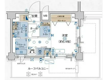 エステムコート立川ノースプレミア(1K/5階)の間取り写真