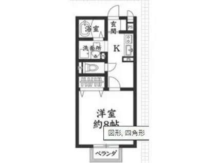 ボナール大澤II(1K/1階)の間取り写真