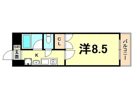 ラ・スリーズクレハ(1K/1階)の間取り写真