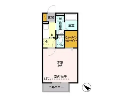 T-GATE(1K/2階)の間取り写真