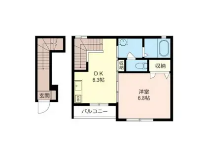 サニーハイムEXE(1DK/2階)の間取り写真