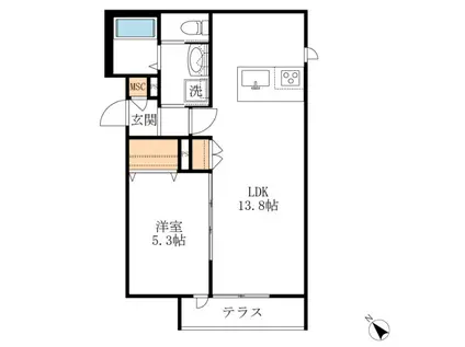 ISTANA KASHIWA(2LDK/1階)の間取り写真