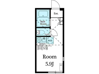 ラ・ルーチェ西横浜(ワンルーム/2階)の間取り写真