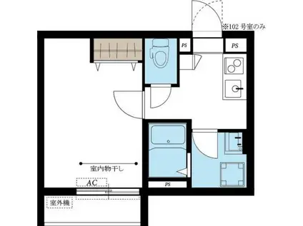 リブリ・セントファミリアII(1K/3階)の間取り写真