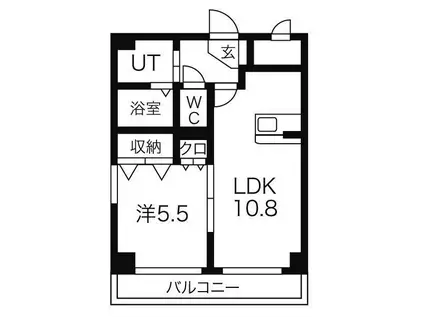 ラヴィータ野並(1LDK/2階)の間取り写真