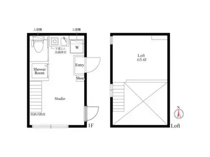ヒュースクエア(ワンルーム/1階)の間取り写真