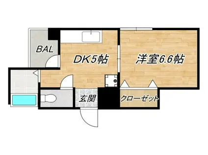 ヴェルドミール松屋町(1DK/7階)の間取り写真