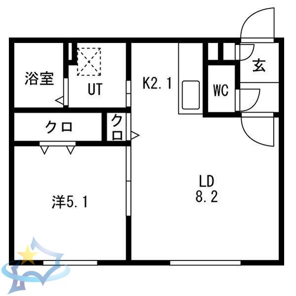 PROGRACE S19(1LDK/3階)の間取り写真