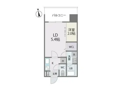 サニークレスト大濠公園(2K/6階)の間取り写真