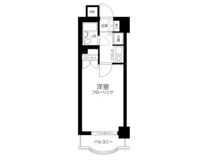 木下ダイヤモンドパレス(1K/6階)の間取り写真