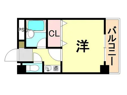 シティライフ服部(1K/3階)の間取り写真