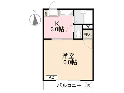 ライズマンション(1K/5階)の間取り写真