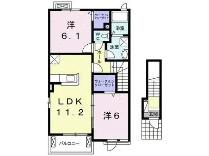 セレーノ II(2LDK/2階)の間取り写真