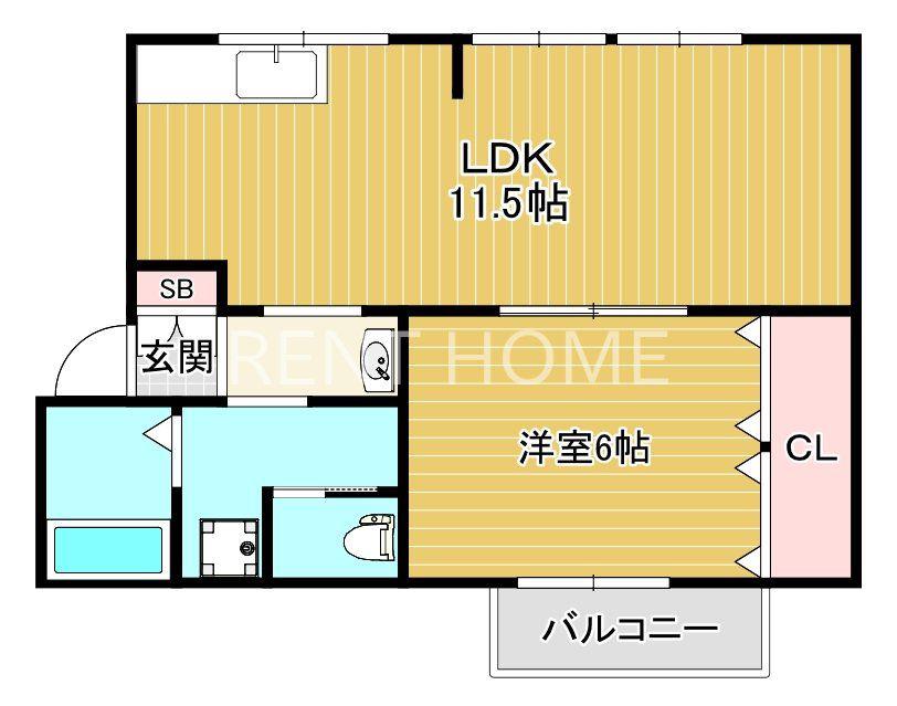 第1コーポ平野(2DK/2階)の間取り写真