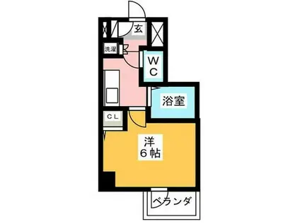 スカイコート菊川(1K/5階)の間取り写真