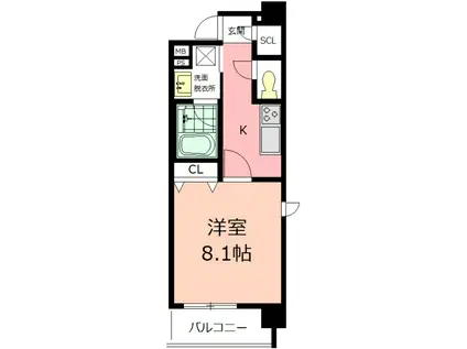 COURT MARIAGE(1K/2階)の間取り写真