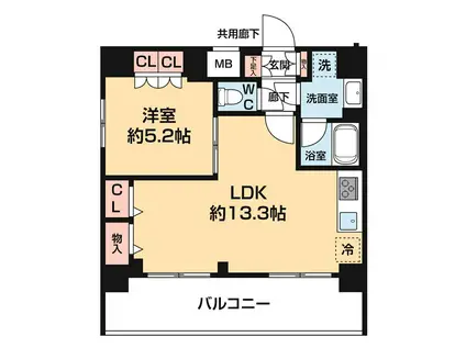 ARCOBALENO OSHIAGE BLOSSOM(1LDK/4階)の間取り写真