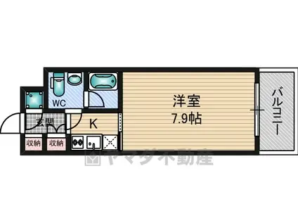 レジディア江坂(ワンルーム/4階)の間取り写真