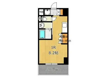 レジデンシャルジェム七隈福大通(ワンルーム/6階)の間取り写真