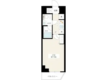 ハイズクレセール清澄白河(1K/2階)の間取り写真