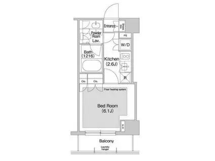 コンフォリア日本橋人形町イースト(1K/10階)の間取り写真